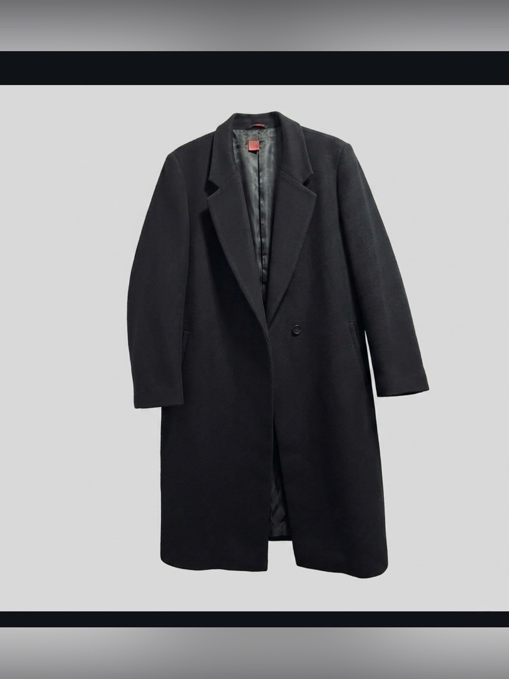 Quince Black Wool Single-Button Pea Coat